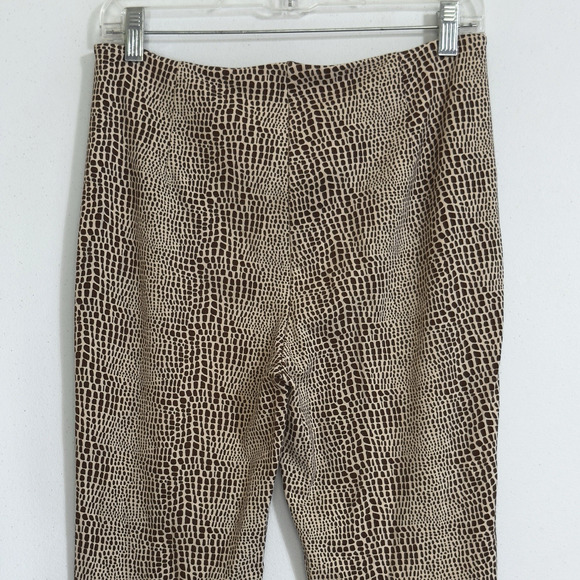 Edgy Snake Print Mob Wife Pants L Crop Legging Slinky Knit Pull-On Tummy-Shaping - Picture 7 of 16